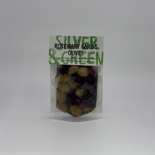 Silver & Green Rosemary Garlic Olives