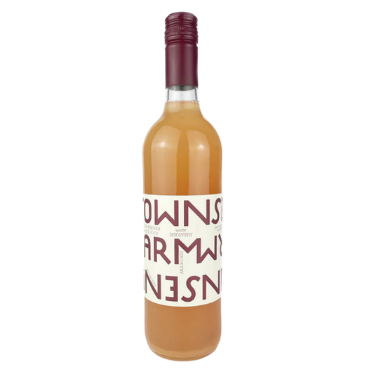 Bottle of wine with a label on a white background